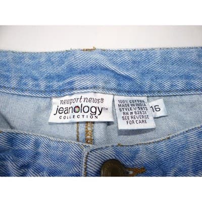 Jeanology Newport News Womens Jeans Star Mesh Cutouts Embellished Denim Sz 16 - Thumbnail 6