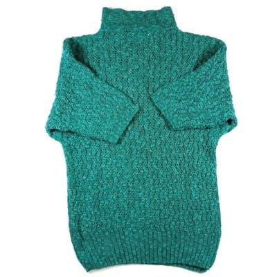 Vintage Rafaella Women's Green Textured Knit Polo Shirt Short Sleeve Size M - Thumbnail 6