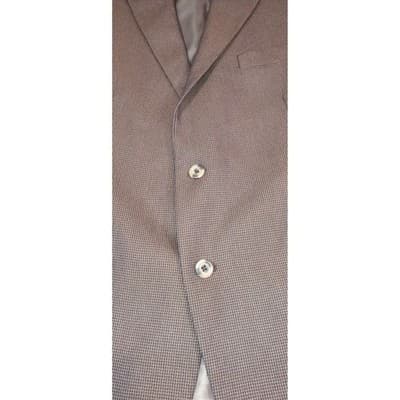 Geoffrey Beene Men's Brown Textured Blazer Jacket Classic Fit Business Casual - Thumbnail 3