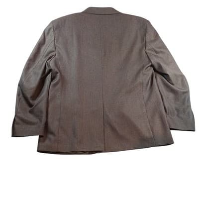 Geoffrey Beene Men's Brown Textured Blazer Jacket Classic Fit Business Casual - Thumbnail 5