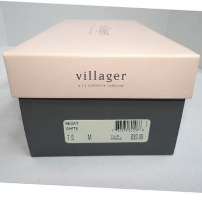 NIB Villager by Liz Claiborne Becky White Mules Loafers Shoes Women's Size 7.5 M - Thumbnail 8