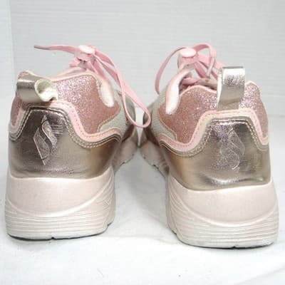 Skechers Kids Girls Sneakers Pink Gold Glitter Memory Foam Size 5 - Thumbnail 3