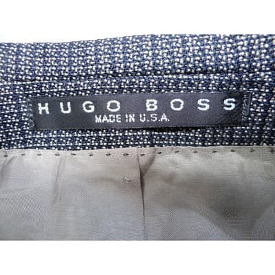 HUGO BOSS Men's Grey Check Wool Blend Blazer Sport Coat Size 42L - Thumbnail 6