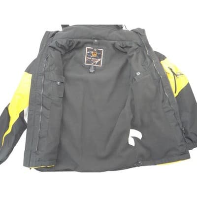 Free Country FCXtreme Mens Yellow Grey Hooded Ski Jacket Fleece Lined Small - Thumbnail 2