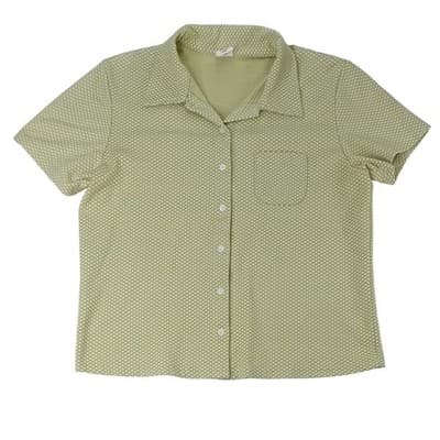1995-97 Vintage Old Navy Womens XL Textured Diamond Weave Short Sleeve Button Up