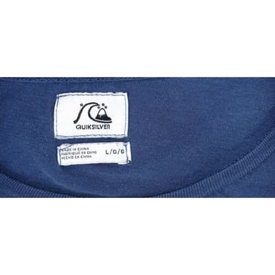 Quiksilver Women's Navy Blue Graphic T-Shirt Surf Wave Logo Size L - Thumbnail 3