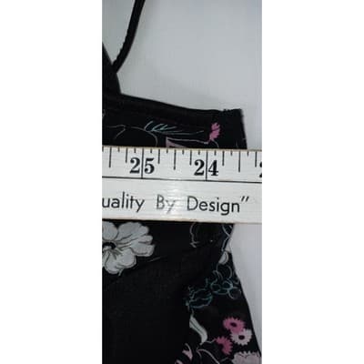 Y2k Black Floral Print Tank Flowy Handkerchief Hem Tank Top Women's Size Small - Thumbnail 9