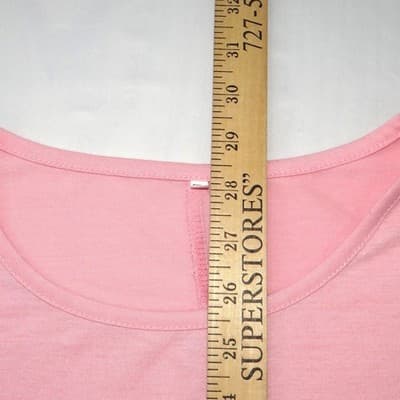 Pink Short Sleeve Sharkbite Hem Tunic Top Crew Neck Relaxed Fit Plus Size 3XL - Thumbnail 5