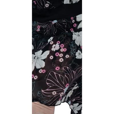 Y2k Black Floral Print Tank Flowy Handkerchief Hem Tank Top Women's Size Small - Thumbnail 8