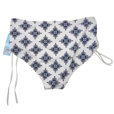 NWT-Rue Bleu by rue21 Women 1X High Waisted Bikini Bottoms Blue Medallion Tile - Thumbnail 5