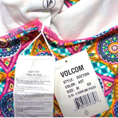 NWT-Volcom Womens Geometric Mandala Print Cut Out Monokini Swimsuit AST M - Thumbnail 3