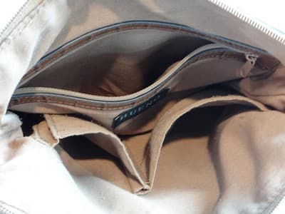 Brown Leather Women's Crossbody Bag with Multiple Zippered Compartments - Thumbnail 7