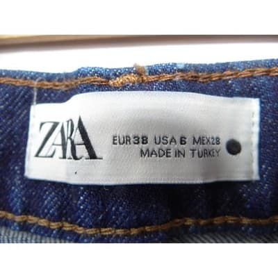 Zara Womens High Rise Straight Leg Jeans Dark Indigo Blue Size 6 MEX 28 - Thumbnail 2