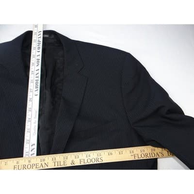 HUGO BOSS Men's Charcoal Pinstripe Super 120 Wool Blazer Jacket 42L Turkey - Thumbnail 9