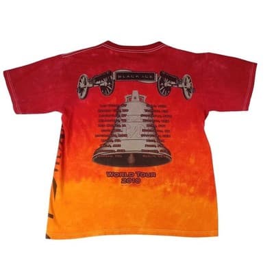 ACDC Black Ice World Tour 2010 Tie Dye T Shirt Red Orange Size XL - Thumbnail 2