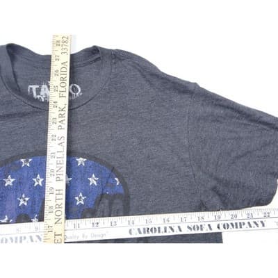 Taboo Nashville Guitar Pick American Flag Graphic T Shirt Womens Medium Charcoal - Thumbnail 4