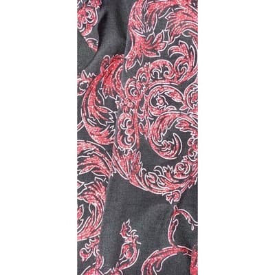 Vintage ALEX EVENINGS Black Red Paisley Sparkle Glitter Blazer Jacket Women Sz L - Thumbnail 7