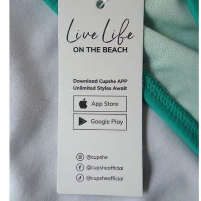NWT-Cupshe Teal Green Ring Detail Braided Wrap Bikini Set Size M - Thumbnail 6