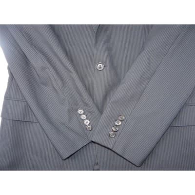 HUGO BOSS Men's Charcoal Pinstripe Super 120 Wool Blazer Jacket 42L Turkey - Thumbnail 8