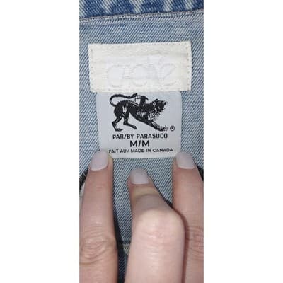 PARASUCO Womens M/M Blue Denim Eagle Patch Sleeveless Vest Jacket - Thumbnail 4