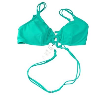 NWT-Cupshe Teal Green Ring Detail Braided Wrap Bikini Set Size M - Thumbnail 4