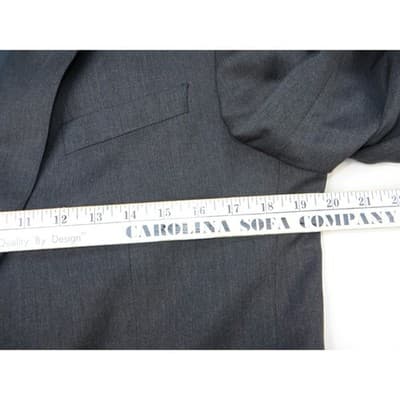 Banana Republic Modern Fit 42L Charcoal Grey Wool Blend Suit Jacket Blazer - Thumbnail 3