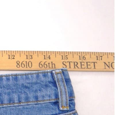 Free People Embroidered Rose Studded Distressed Denim Mini Skirt Blue Size 26 - Thumbnail 5