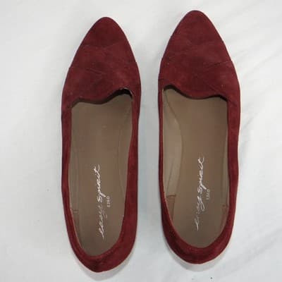 Easy Spirit Womens Burgundy Suede Wedge Heels Shoes Size 9 - Thumbnail 4