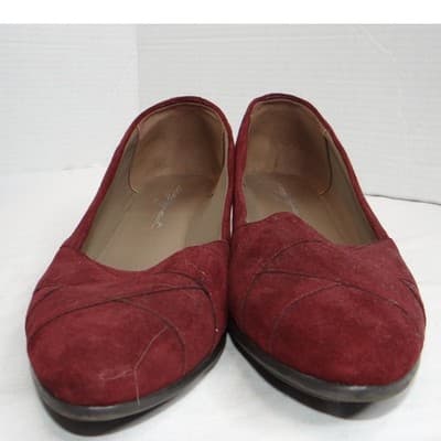 Easy Spirit Womens Burgundy Suede Wedge Heels Shoes Size 9 - Thumbnail 5