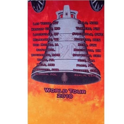 ACDC Black Ice World Tour 2010 Tie Dye T Shirt Red Orange Size XL - Thumbnail 3