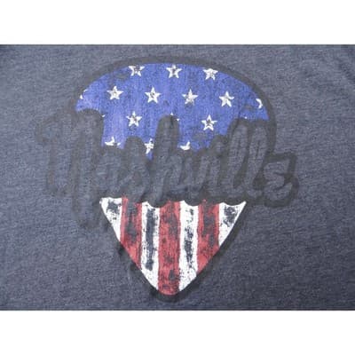 Taboo Nashville Guitar Pick American Flag Graphic T Shirt Womens Medium Charcoal - Thumbnail 2