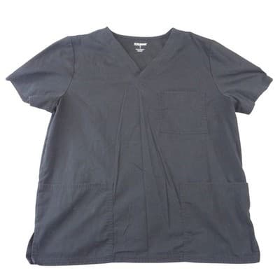 Scrubstar Womens Black Medical Scrub Set V-Neck Top Cargo Pants WM00B068 Size M - Thumbnail 2