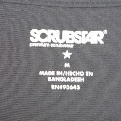 Scrubstar Womens Black Medical Scrub Set V-Neck Top Cargo Pants WM00B068 Size M - Thumbnail 3