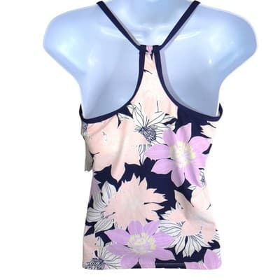 NWT-Carve Designs Stinson Tankini Top Bolinas Floral Navy Lavender Small - Thumbnail 5