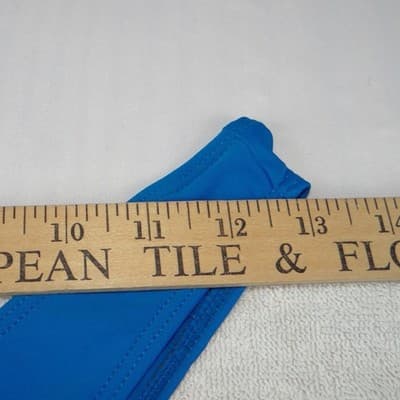 Womens Blue Ruched Bandeau Bikini Set High Cut Cheeky Swimsuit Size M - Thumbnail 10