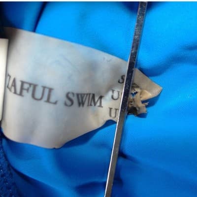 Womens Blue Ruched Bandeau Bikini Set High Cut Cheeky Swimsuit Size M - Thumbnail 8