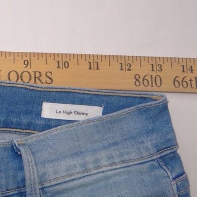 Frame Denim Le High Skinny Light Wash Frayed Hem Jeans Size 28 - Thumbnail 4