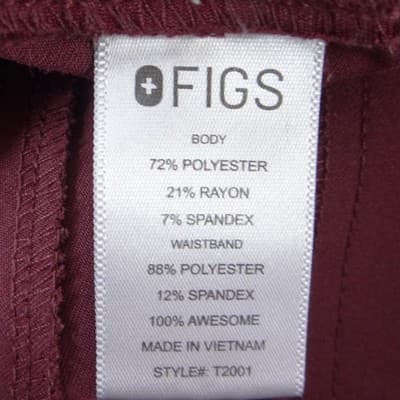 FIGS Technical Collection Burgundy Cargo Scrub Pants Women XS Straight Leg - Thumbnail 3