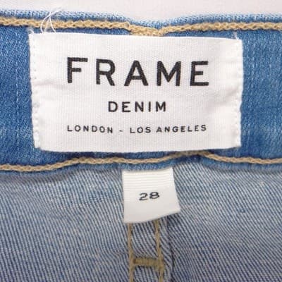 Frame Denim Le High Skinny Light Wash Frayed Hem Jeans Size 28 - Thumbnail 2