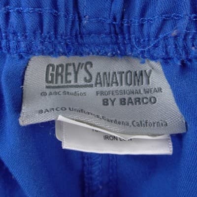 Greys Anatomy by Barco Womens Royal Blue Scrub Pants Drawstring Waist Large - Thumbnail 2