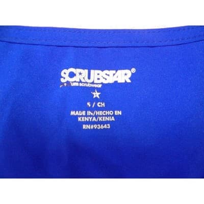 Scrubstar Womens Royal Blue V-Neck 3-Pocket Medical Scrub Top Small 2293 - Thumbnail 2
