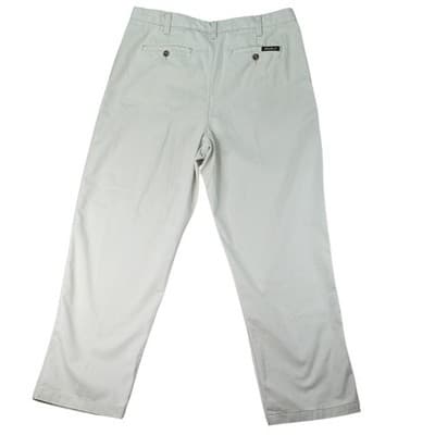 Eddie Bauer Mens Khakis Relaxed Fit Pleated Front Wrinkle Resistant Pants 38x32 - Thumbnail 4