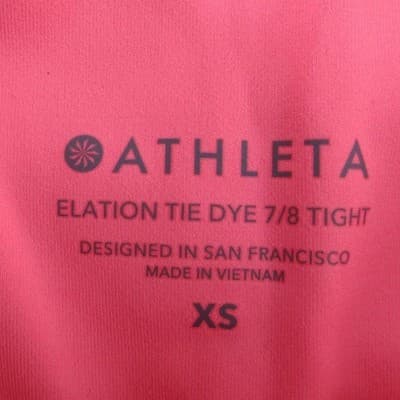Athleta Elation Tie Dye 7/8 Tight Leggings Womens XS Multi Color High Rise - Thumbnail 2