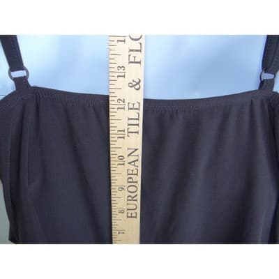 Aqua Green Womens Tiered Ruffle Tankini Top Black Adjustable Straps L - Thumbnail 6