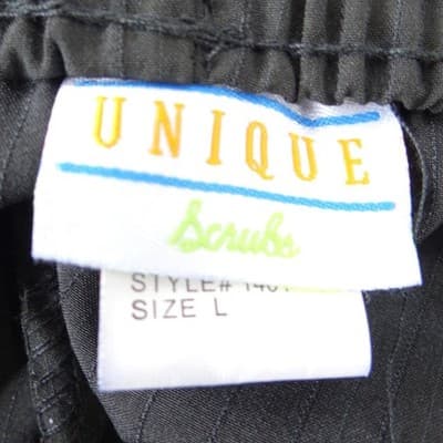 NWT-Unique Scrubs Black Cargo Scrub Pants Tapered Fit 4-Way Stretch Size L Women - Thumbnail 2