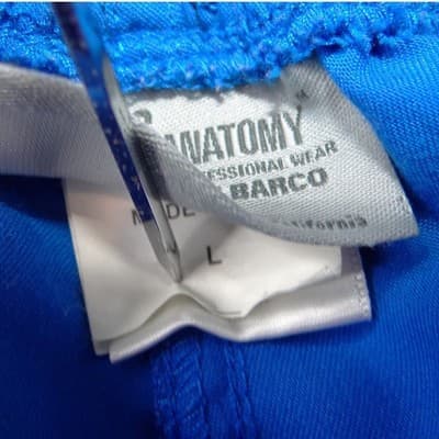 Greys Anatomy by Barco Womens Royal Blue Scrub Pants Drawstring Waist Large - Thumbnail 3
