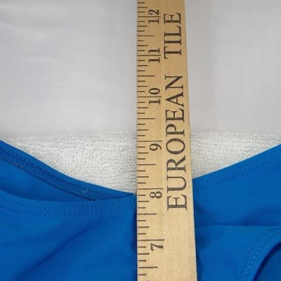 Womens Blue Ruched Bandeau Bikini Set High Cut Cheeky Swimsuit Size M - Thumbnail 11