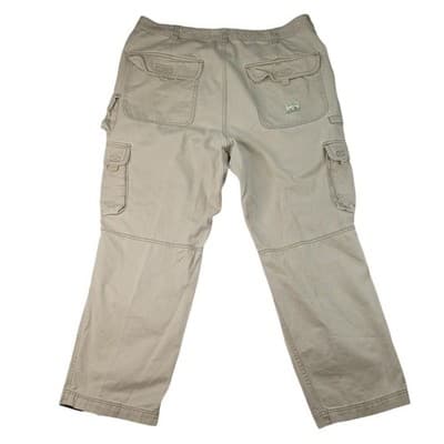 Eddie Bauer Mens Tan Cargo Pants Cotton Casual Outdoor Size XL - Thumbnail 9