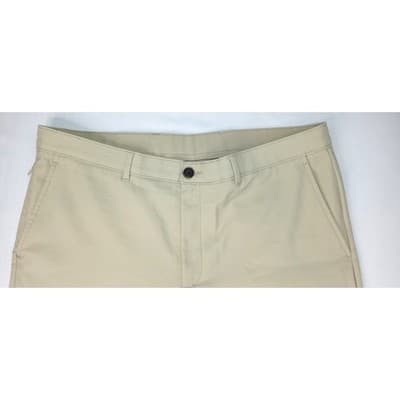 Alfani Mens Tan Flat Front Chino Pants Size 36W 30L Cotton Blend - Thumbnail 2