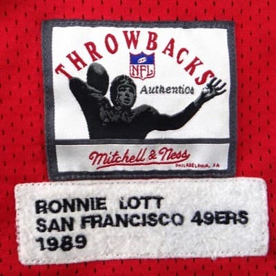 Mitchell & Ness Ronnie Lott San Francisco 49ers 1989 Throwback Jersey Red Men 56 - Thumbnail 4